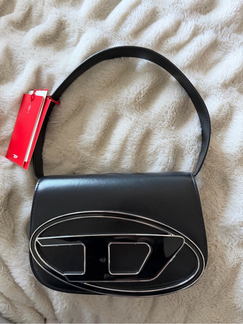 Diesel Black Shoulder Bag with Silver Hardware